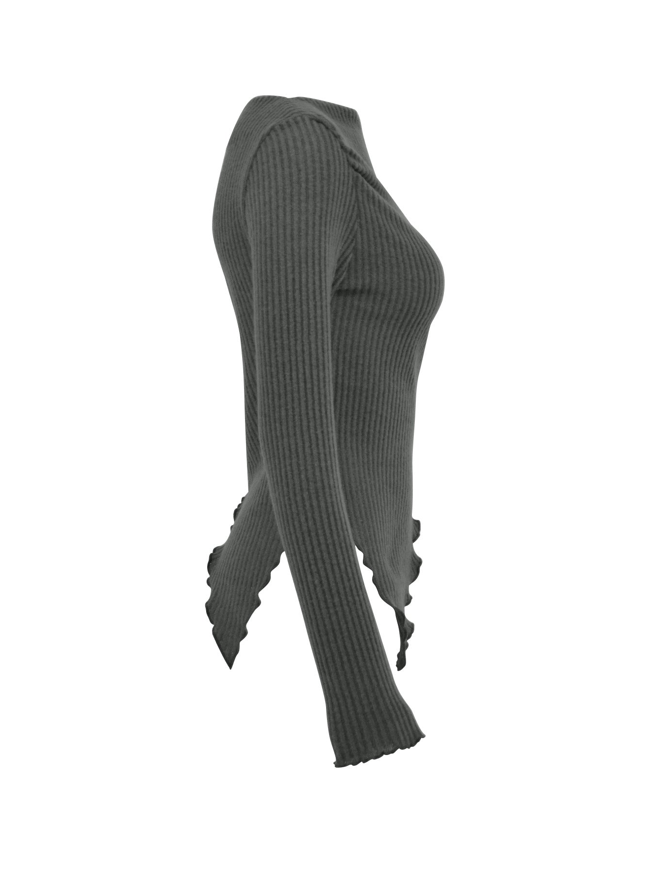 Women's One-Shoulder Ribbed Knit Top – Asymmetrical Casual Style