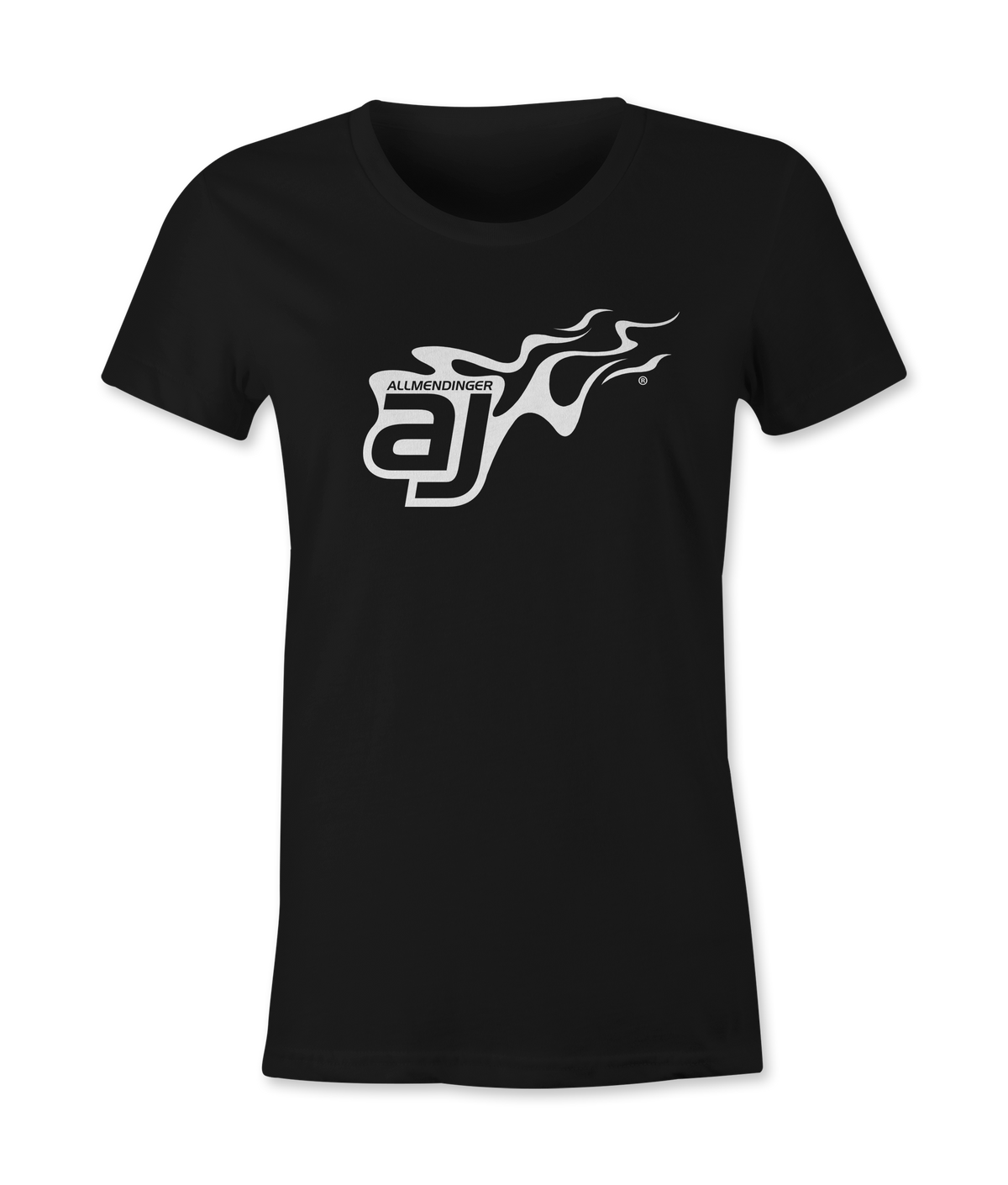 AJ Allmendinger - Women's Basic Tee White Flame Logo