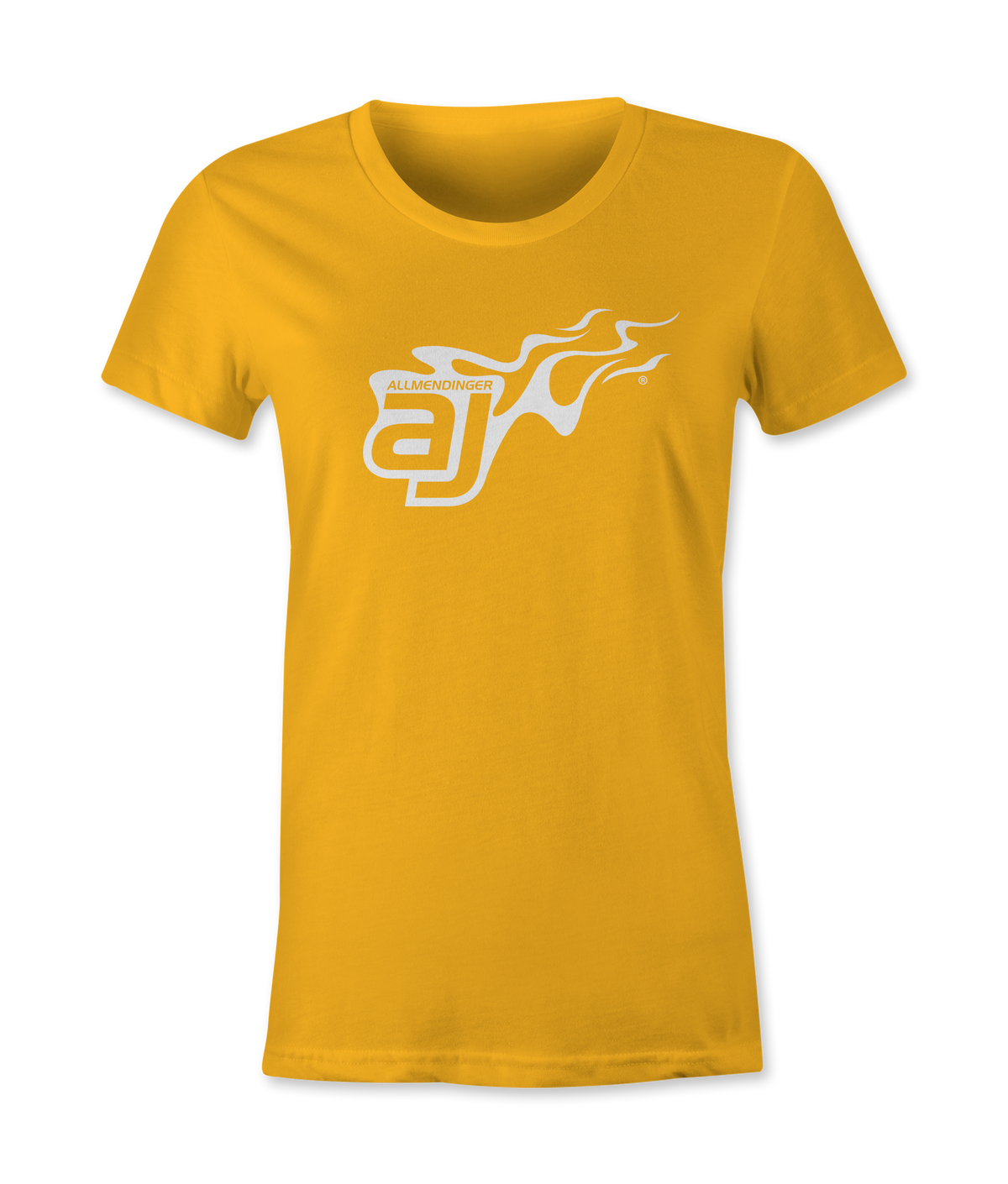 AJ Allmendinger - Women's Basic Tee White Flame Logo