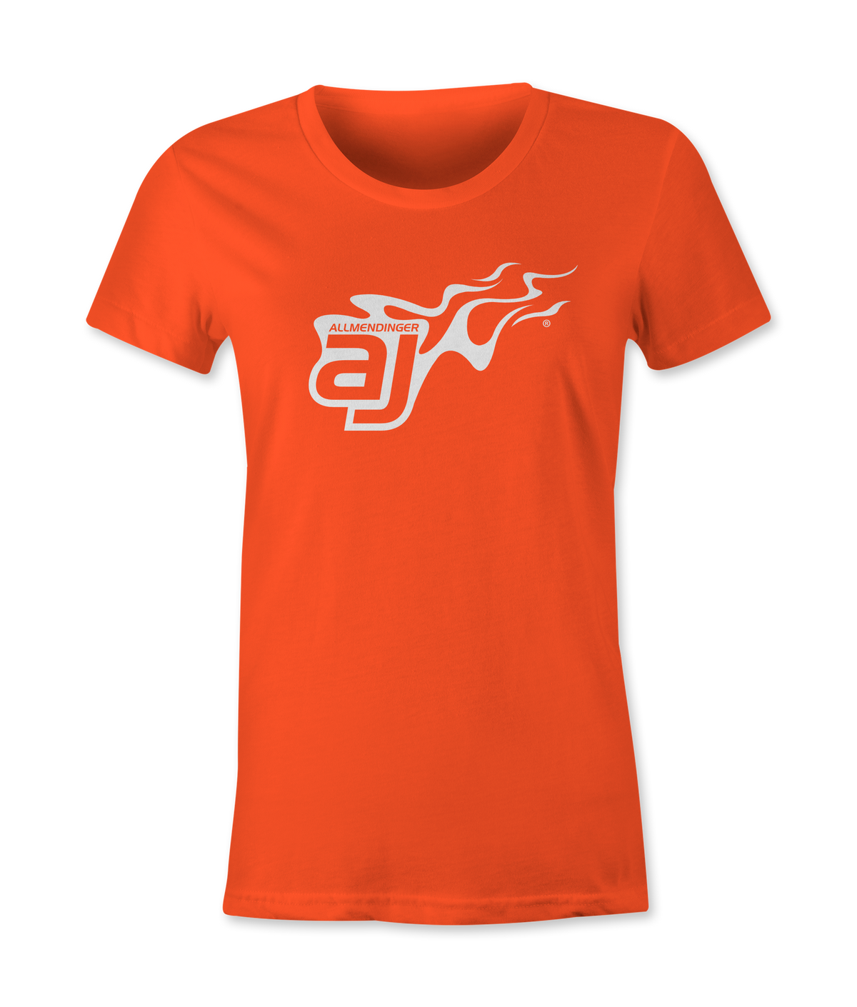 AJ Allmendinger - Women's Basic Tee White Flame Logo